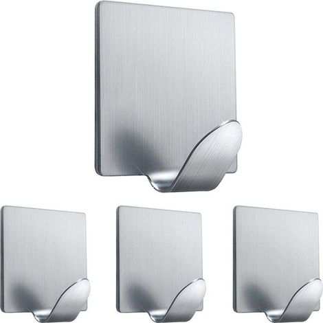 Crochets de manteau auto adhésif fort sur des crochets Heavy Duty Wall crochets pour la porte suspendue Cuisine Cuisine Bureau Crier imperméable, pas de colle de perceuse nécessaire à 4 packs (1/5)