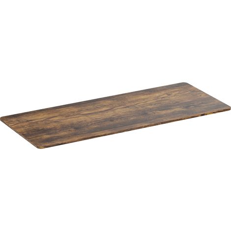 Plateau de bureau bords arrondis 180x75cm, brun rustique
