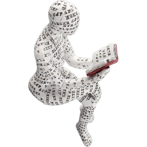 Statue de femme en résine - Figurine vintage lectrice, décoration bibliothèque, cadeau pour maison bureau étude (B: 19x8.5cm) (1/5)