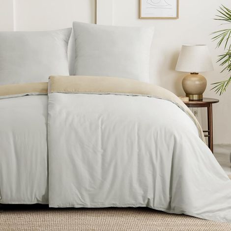 Bettwäsche Baumwolle OekoTEX 135x200 4teilig Khaki Beige (1/5)