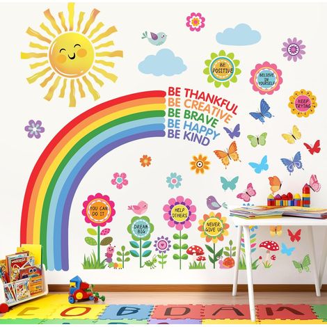 Stickers Muraux Arc en Ciel Fleur Autocollant Mural Citations (1/5)