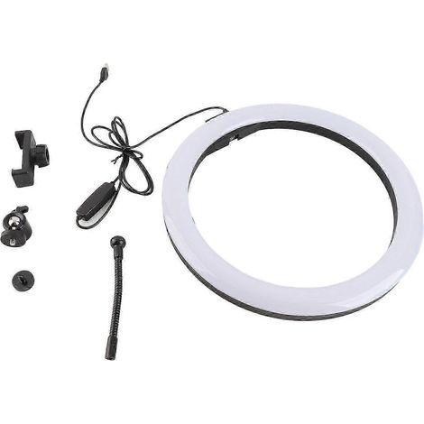 Lampe de maquillage ronde LJJ 30 12W 12 pouces 160 LED à intensité variable, 3200K-5600K, avec rotule et pince pour casque. Qualité exceptionnelle. WHBYV (1/4)