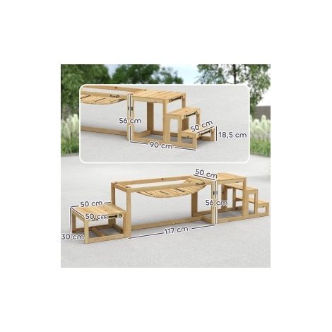 CHICFURN Circuito de agility para perros 117x50x56 cm de madera natural, hasta 40 kg (1/5)