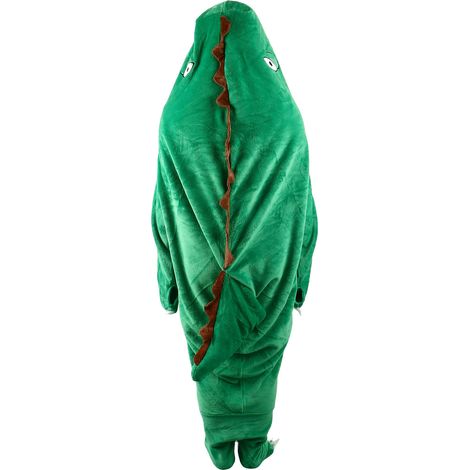 Dinosaurier-Bademantel-Pyjama, tragbare Dinosaurier-Decke, superweiche Dinosaurier-Decke mit Kapuze für Kinder und Erwachsene, Größe XL (190 cm) (1/5)