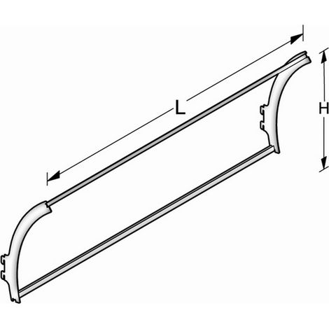 1PZ TELAIO PER VELETTA CONCAVA cm. 100x40 h Col. Bianco RAL9001