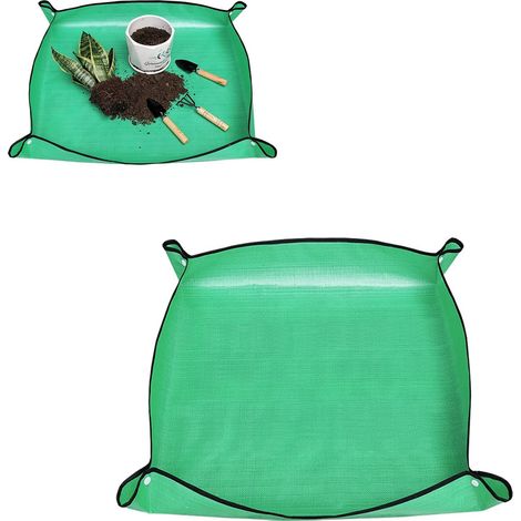50x50 cm Tapis de Jardinage Imperméable Vert, Étanche Double Face, Tapis de Plantation de Pliable Portable, Jardinage Plantes de intérieur (1/4)