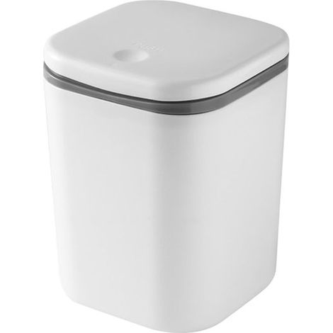 Mini-Mülleimer mit Druckknopfdeckel – 1 Liter – Weiß (1/4)
