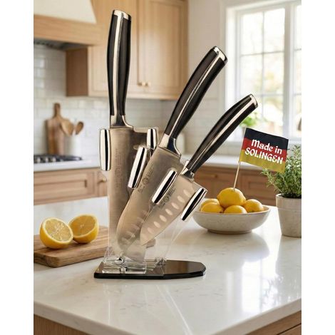 Bloc Couteau Cuisine Professionnel 4 Pcs, Couteaux Japonais Manche Mica (1/5)