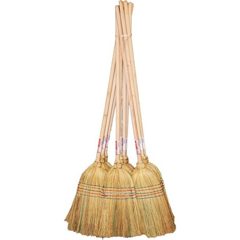 SCOPA SAGGINA 5 FILI TOPOLINA 140 CM CON MANICO IN LEGNO