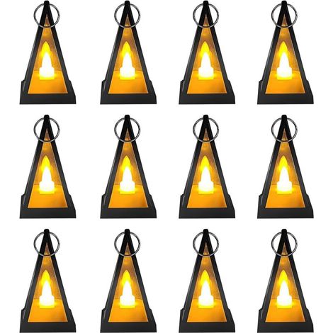 Set mit 12 LED-Kunststoffkerzen, 8 x 4,5 cm, für Garten-, Terrassen- und Hochzeitsdekorationen (Batterien enthalten) (1/5)