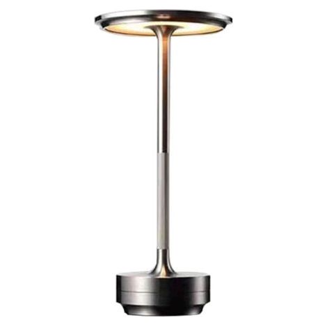 Lampe de bureau à LED avec fonction de charge et variateur tactile, USB, portable, pour café, bar, décoration vintage, veilleuse d'ambiance, argent (1/4)