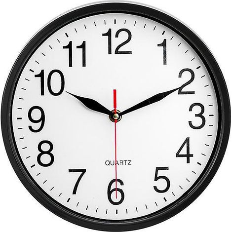noir, Silencieux Sans Tic-tac 25,4 Cm De Qualit Quartz Piles Rond Facile Lire Pour La Maison/cuisine/bureau/salle De Classe/cole, Mouvement De (1/5)