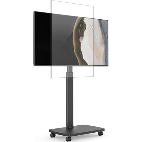 Support TV roulettes avec Base en Bois pour TV de 32-65 Pouces Horizontal et Vertical-Support TV sur Pied Plus Haut 1306-1626 MM Inclinaison 12° jusqu'à 35 KG Max. VESA 400x400mm (1/5)