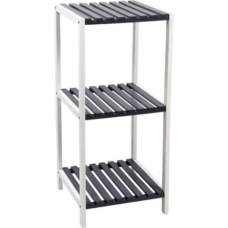 Scaffale Grigio Bianco 3 ripiani 34x33x80 cm (1/2)