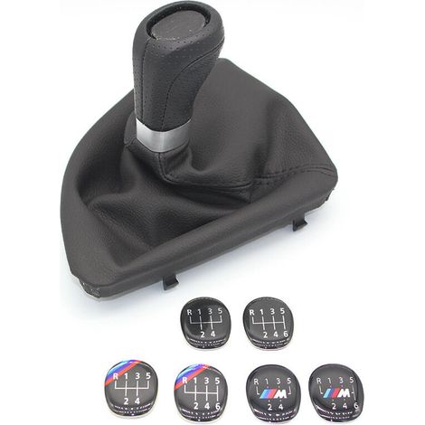 Compatible avec le pommeau de levier de vitesses BMW E87, pommeau de levier de vitesses 5/6 à monter soi-même, logo M 3D noir, 6 vitesses, un jeu, pommeau de levier de vitesses 6 vitesses avec logo M
