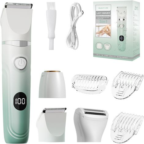 Rasoir électrique, appareil d'épilation pour femmes, affichage numérique, 3 en 1 pour la zone intime féminine, tondeuse pour les aisselles et les jambes (1/2)