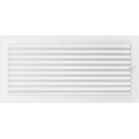 Griglia di ventilazione KRATKI con veneziane (lamelle)  22 x 45 cm  Bianco  Griglia di scarico per ventilazione camino  meccanicamente e resistente al surriscaldamento  Per ogni tipo di interno