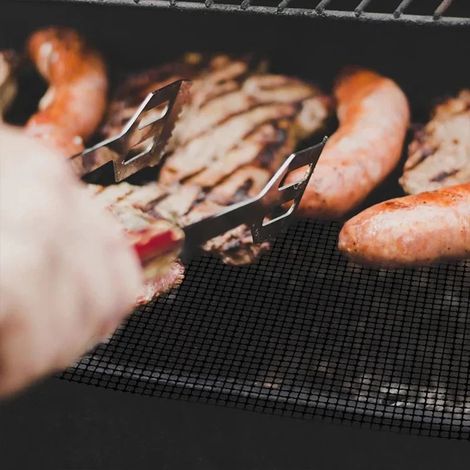 Grill Mat - Fiberglass Non-Stick Grill Mesh - Outdoor Barbecue And Picnic Use - Reusable - 40 x 30 cm - 1 Piece (1/5)