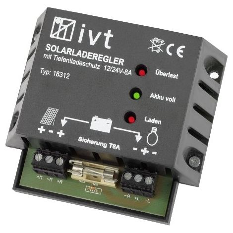 Ivt Regulador de Carga Solar Negro 8 Amperios