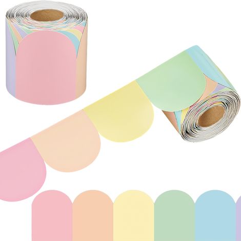 Bordure Autocollante Arc-en-Ciel Bohème 21m, 1 Pièce, Décoration Murale Pastel Amovible pour Salle de Classe, Bureau et Maison