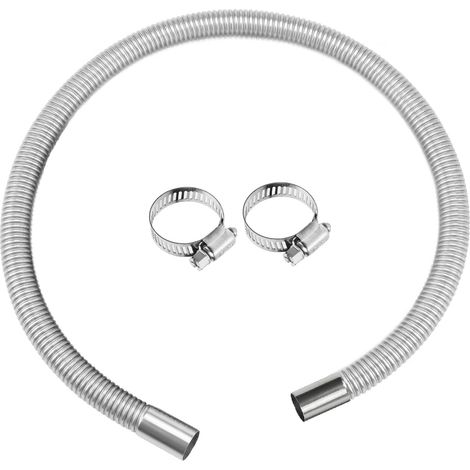 1" x 23.6" - 25mm x 60cm acier inoxydable Diesel chauffage tuyau d’échappement avec 18mm-29mm Kit de brides de, réservoir de carburant Air pour voiture (1/5)