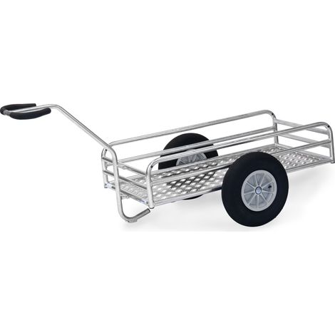 Fetra Outdoor-Handwagen feuerverzinkt mit 1145x545mm Ladefläche aus Alu-Quintettblech und Luftbereifung (1/2)