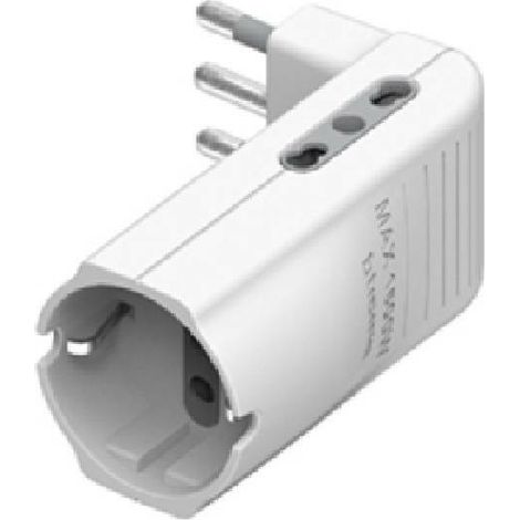 Adaptador Corner Bticino 2 tomas dobles 1 toma alemana y enchufe 16A blanco S3616DE