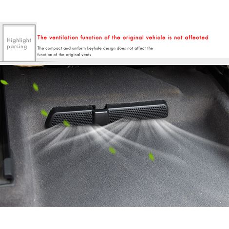 Lot de 2 caches de ventilation ABS sous siège pour voiture, pour grille de sortie de climatisation arrière. (1/2)