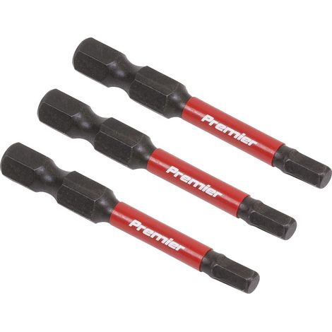 Sealey AK8237 Premier Hex Impact Power Tool Bits 4 x 50mm 3pc