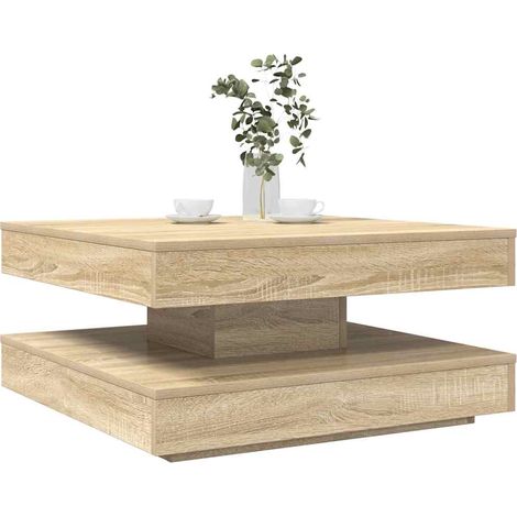 Couchtisch 360-Grad Drehbar Sonoma-Eiche 70x70x34,5 cm