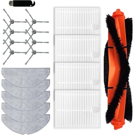 Kit accessoires pour aspirateur robot Honiture V8 Pro, 1 brosse principale, 4 filtres, 8 brosses latérales, 5 chiffons (1/5)