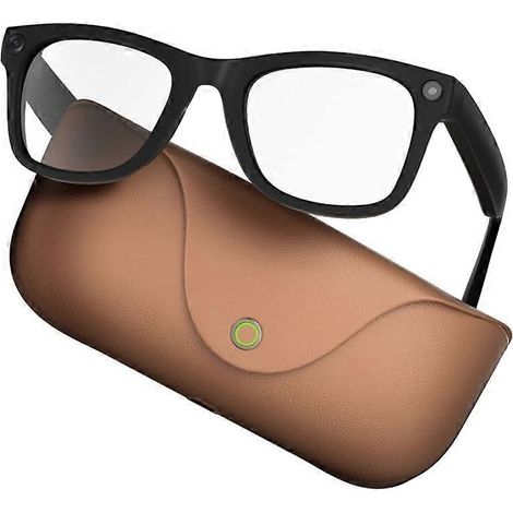 Lunettes IA avec caméra HD 8 MP, enregistrement vidéo, appels vocaux et traduction, avec étui de charge (1/5)