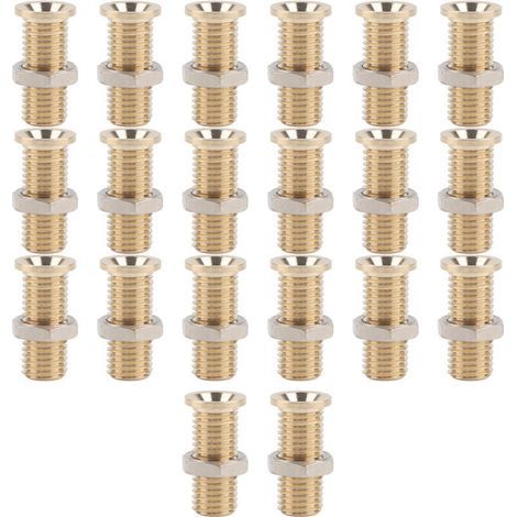 20 Pièces Douilles Banane Femelle Cuivrées Dorées 4mm avec Écrou M6 Hex pour Tests Électriques (1/5)