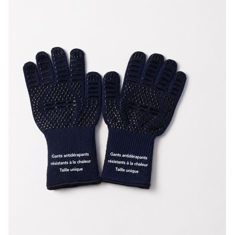 Gant anti-chaleur 800 °C en aramide bleu marine et silicone noir 33 cm 33 réf 1280 33 × 12 × 3 cm 130 g – Livraison gratuite