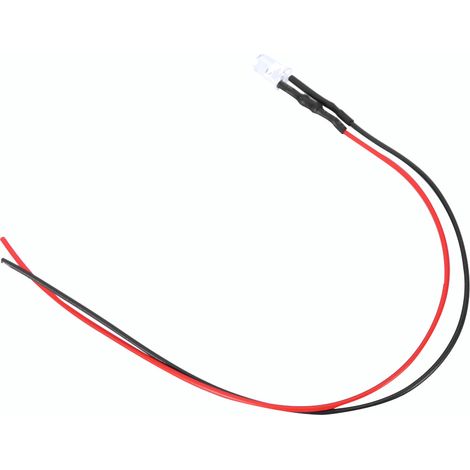 10 diodes électroluminescentes LED 12 V 5 mm, câblées, multicolores, câble de 20 cm, 0,06 W (vert)