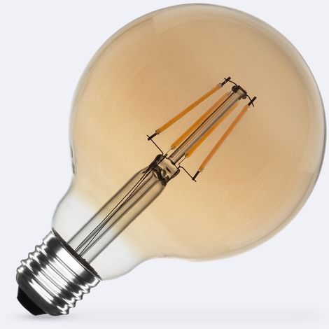 Lampadina Filamento LED E27 6W 600 lm G95 Gold No Flicker 2200K Super Caldo