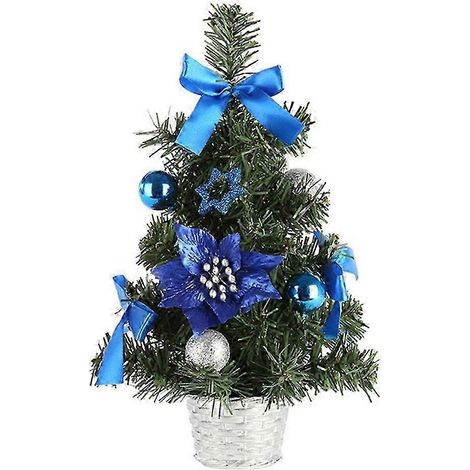 Mini sapin de Noël sans guirlande lumineuse LED, décoration de table artificielle, cadeau. Couleur : 30 cm, bleu royal. (1/4)