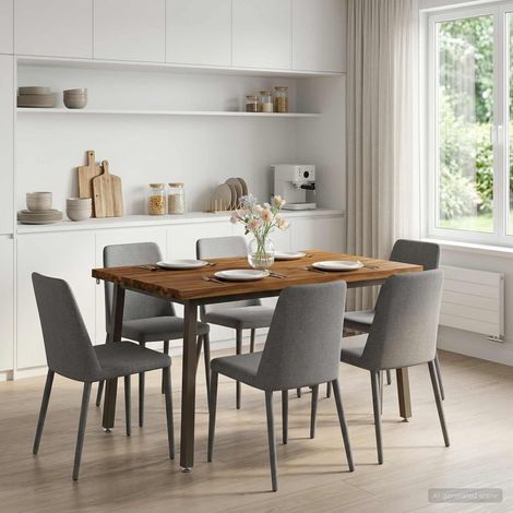 vidaXL 120 x 80 x 75 cm Bois d'Acacia Massif Naturel et café (1/5)