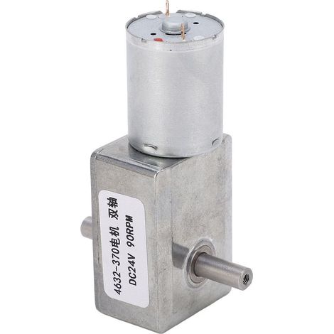 Gleichstrom-Getriebemotor, Doppelwelle, variable Drehrichtung, einstellbare Vierkantturbine, Schneckengetriebe, 24 V DC, 90 U/min (1/5)