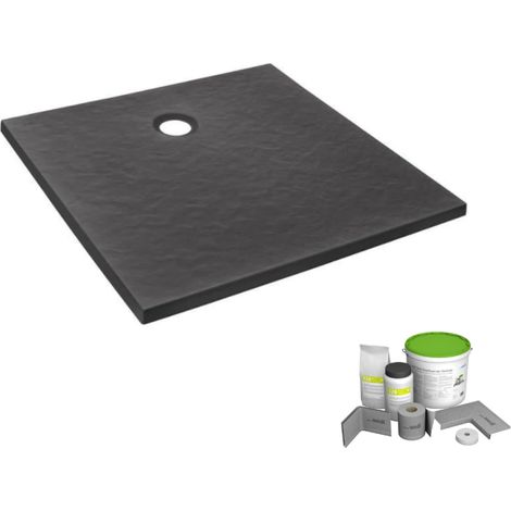 Pack receveur de douche 80 x 80 JACOB DELAFON Ipso carré gris anthracite + Kit d'étanchéité WEDI
