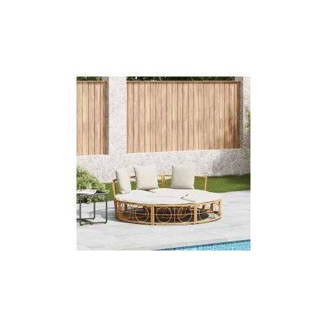 Chaise longue d'extérieur sans auvent résine tressée (1/5)