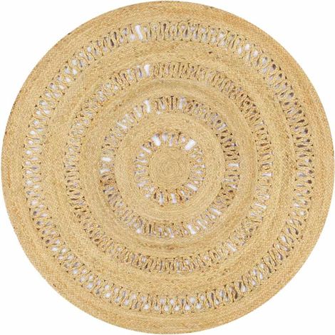 Tapis de salon Style Moderne Tapis fait à la main - Tapis de sol Jute tressée 120 cm BV553216 - BonneVie (1/5)