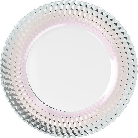 assiette de présentation, multicolore et chatoyante, résistante au lave-vaisselle, assiette en verre pour décoration de table et service, verre multicolore, cristallin (1/4)