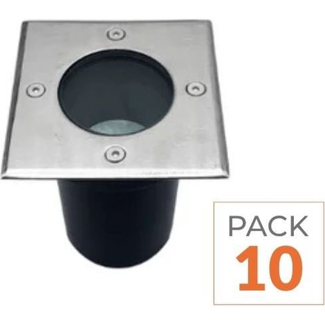 Pack de  10 - Spot LED Extérieur Encastrable Carré pour Ampoule GU10 - SILAMP