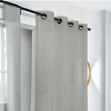 Voilage tamisant Tamise Gris clair 140x240 cm (1/3)