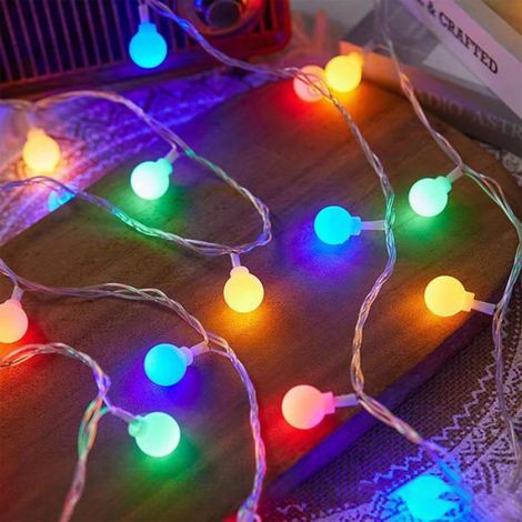 1 Guirlande lumineuse, 3 m, 20 LED, globes multicolores, intérieur extérieur, mariage Noël jardin (1/5)
