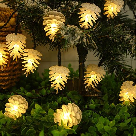 Guirlande Lumineuse Pommes De Pin - 17,5 Pieds - 35 Pommes De Pin - 8 Modes - Alimentation Solaire - Pour Décoration Extérieure Et Intérieure (1/5)
