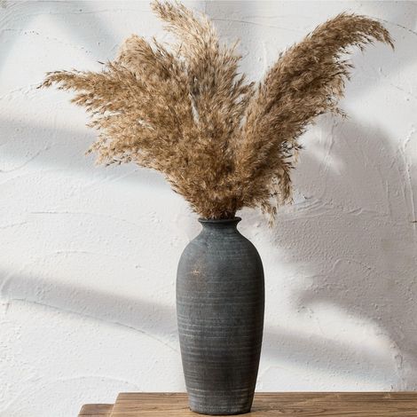 Vase en céramique, surface vieillie, vase rustique pour décoration esthétique, vase à fleurs en terre cuite antique pour salon, chambre à coucher, cuisine, hall d'entrée, style rustique simple (1/5)