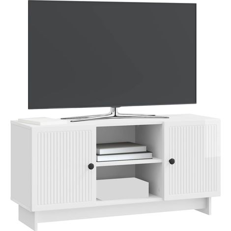 Maison Exclusive - Mobile TV 102 x 34,5 x 50 cm Bianco Lucido Legno ingegnerizzato