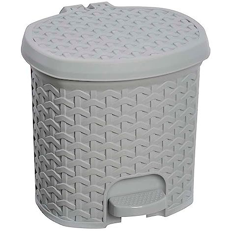 KEEEPER POUBELLE POLYVALENTE, AVEC COUVERCLE EN ROTIN, CAPACITÉ 3L, TAILLE 19,5 X 20,5 X 20,5 X 20,5 CM, GRIS NORDIQUE